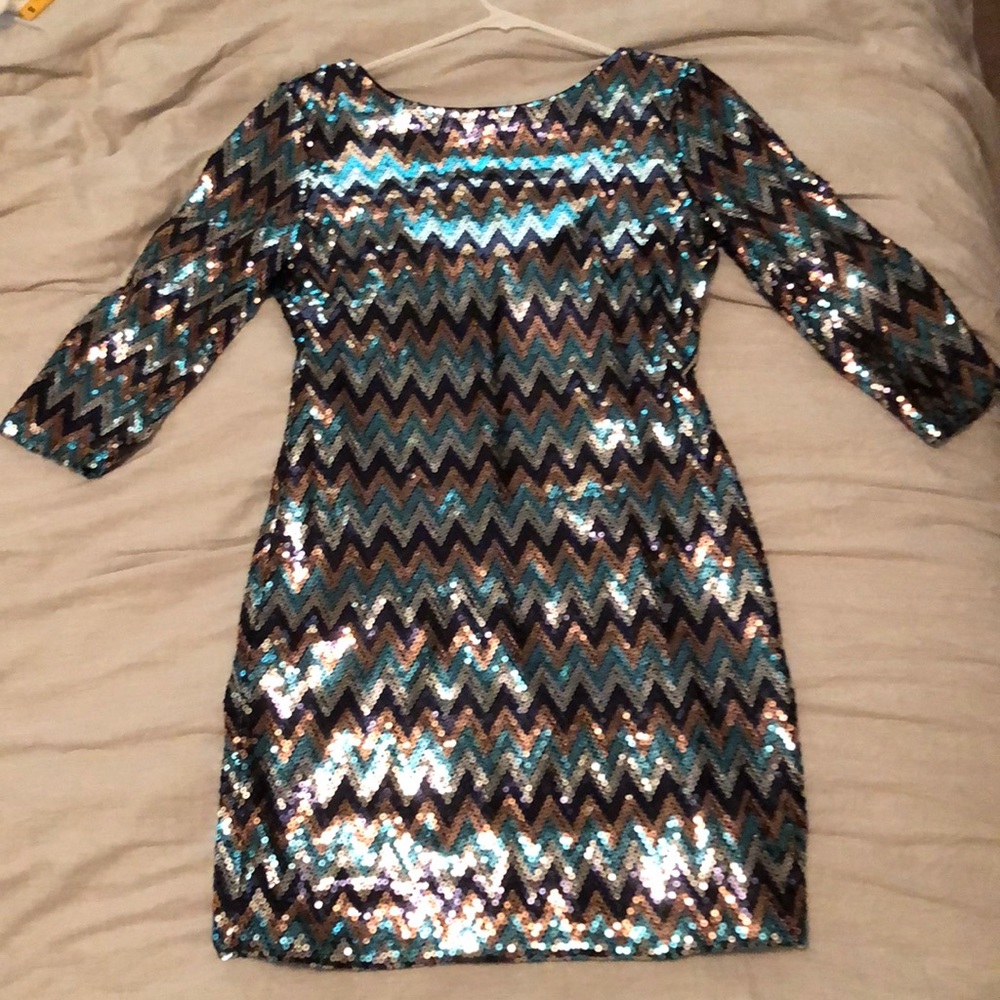 Sequence Dress (Blue, Silver, Gold, & Black)